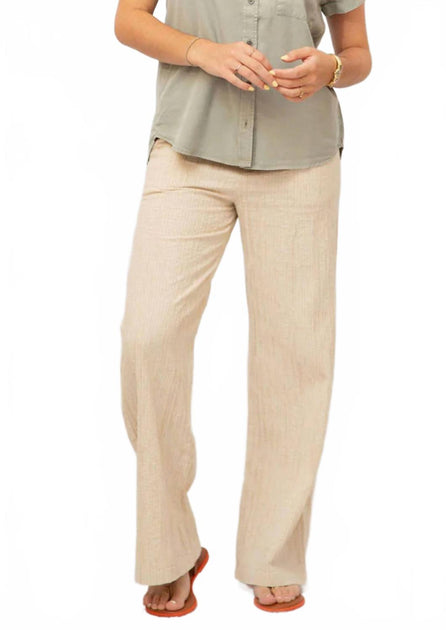 ALLIE ROSE Elyna Wide Leg Pants Beige Small 2