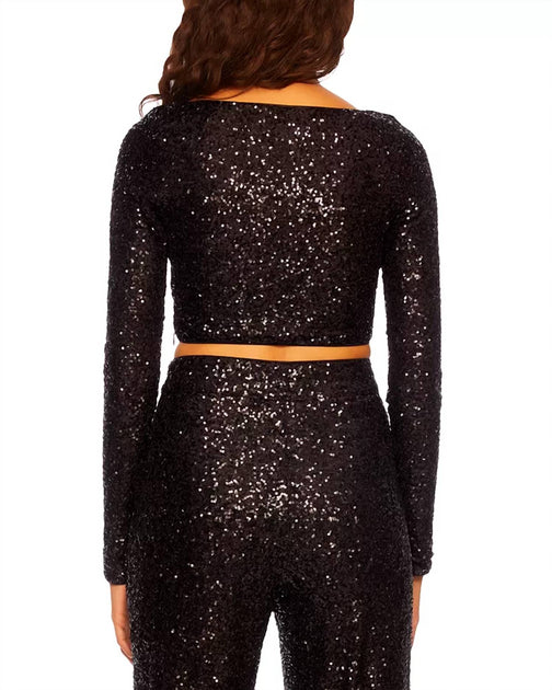Susana Monaco Sequin Square Top Black XLarge 3