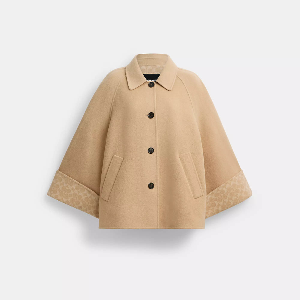 【新品】コーチ　ウール　スウィングコート　シグネチャー柄 Coach Outlet Wool Swing Coat | ShopSimon