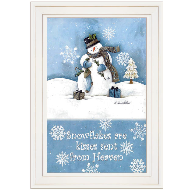 Hivvago Trendy Snowman 1 Framed Print Wall Art White 3