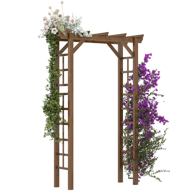 Hivvago Wooden Garden Arbor Arch White 3