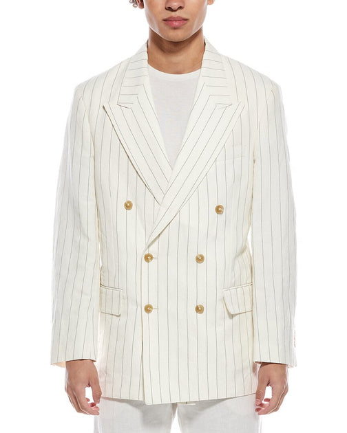 Todd Snyder Wythe Pinstripe Linen-Blend Jacket White US 40 Regular 2