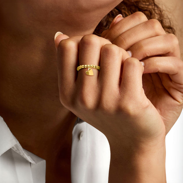 Ross-Simons RS Pure Bead Stretch Ring Yellow Gold US 5 3