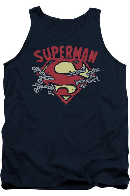 Gildan Superman Chain Breaking Tank Top Blue XL 2