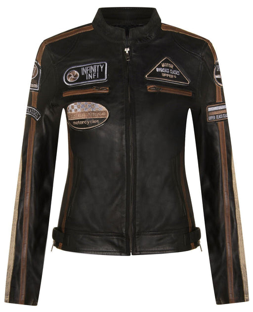Infinity Eastleigh Womens Biker Jacket Black 5XLarge 2