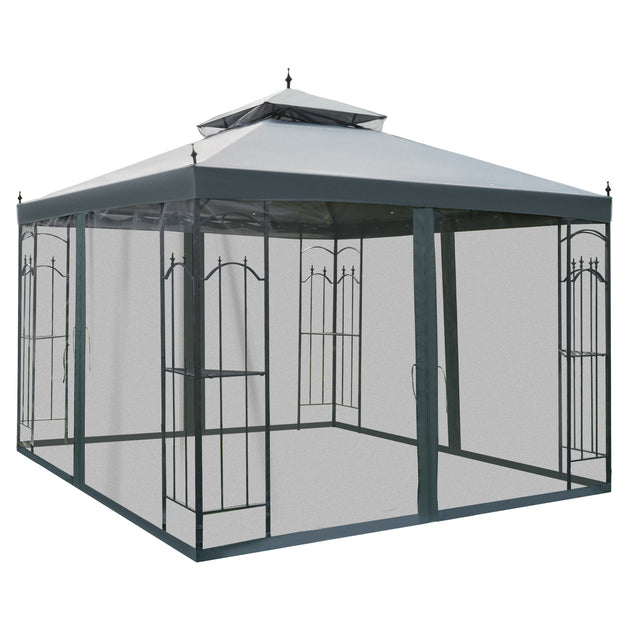 Hivvago Patio Gazebo Cream White 4
