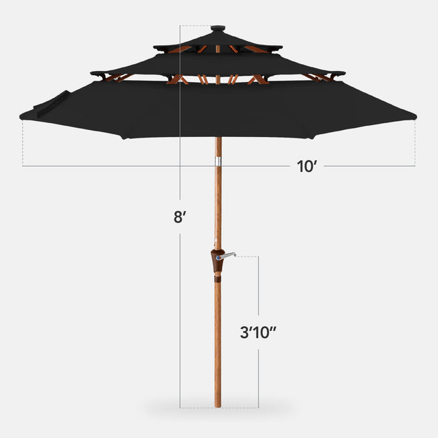Best Choice Products 10ft 3-Tier Solar Patio Umbrella 3