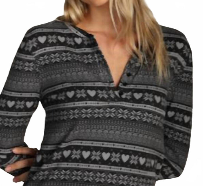 Dylan Homebody Henley Top Grey Large 3