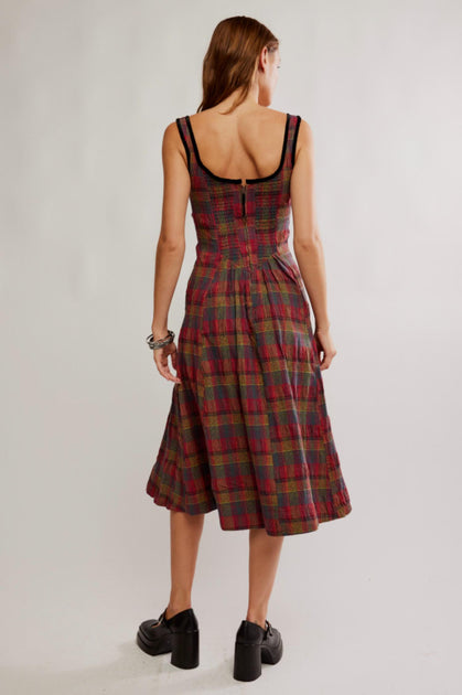 Free People Freya Plaid Dress Multi Small 4