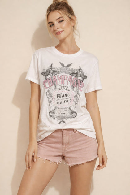 TRUEDAMES Champagne Rosé Crest T-Shirt White Large 2