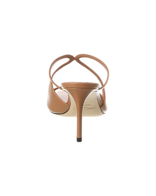 Jimmy Choo Anise 75 Leather Sandal Beige EU 38.5 4