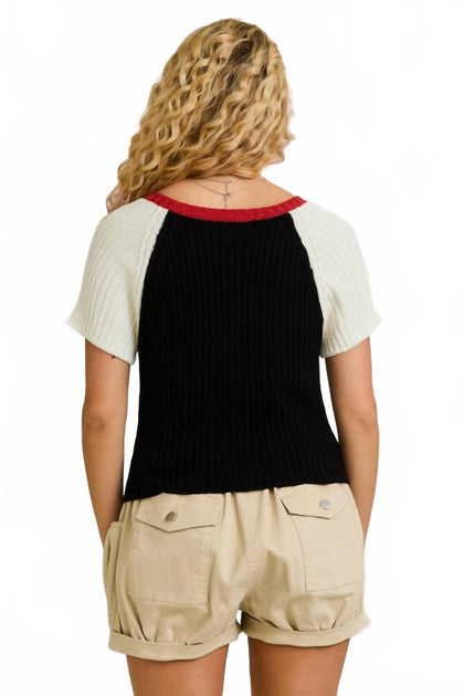 LE LIS USA Flag Raglan Pull Noir Medium 3