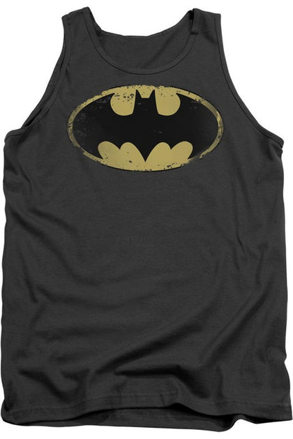 Gildan Batman Distressed Shield Tank Top Black Small 2