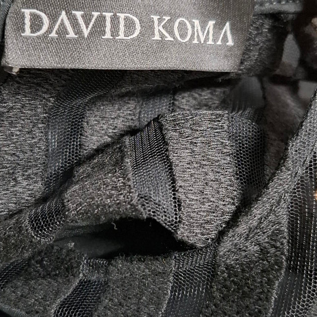 David Koma Macramé Long-sleeve Cady Mini Dress Black EU 38 4