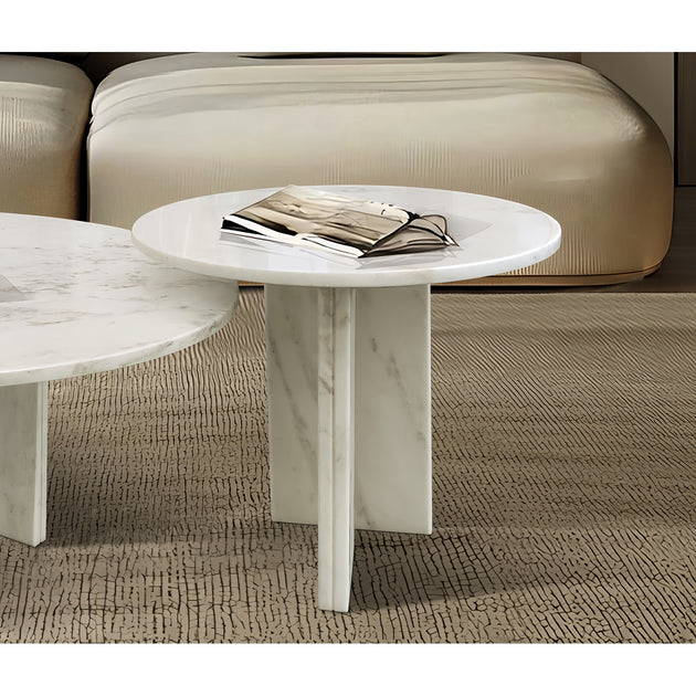 Streamdale Coffee Table Set White Marble 4