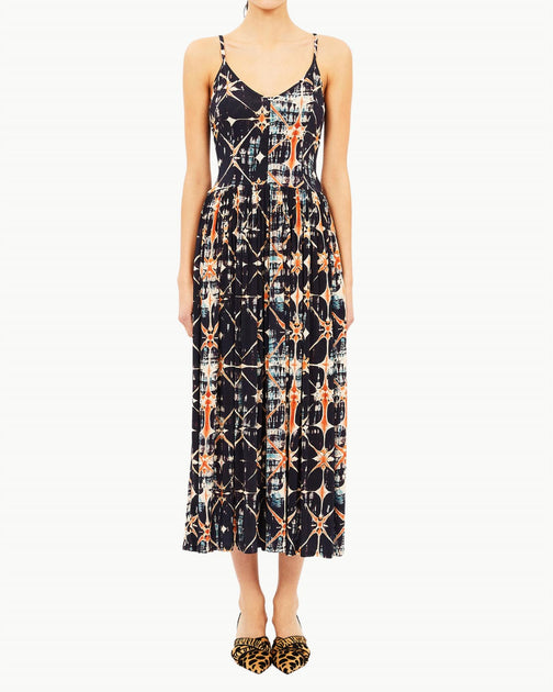 Ulla Johnson Idalia Fitted Midi Dress In Phoenix | ShopSimon