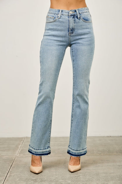 TRUEDAMES Mid Rise Flare Jeans Medium Blue US 2 2