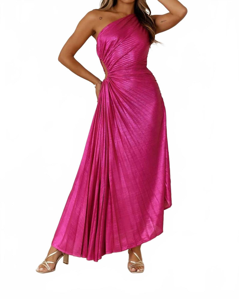 open lace back dress TOO PRECIOUS ASYMMETRICAL PLEATED MAXI DRESS main image 0