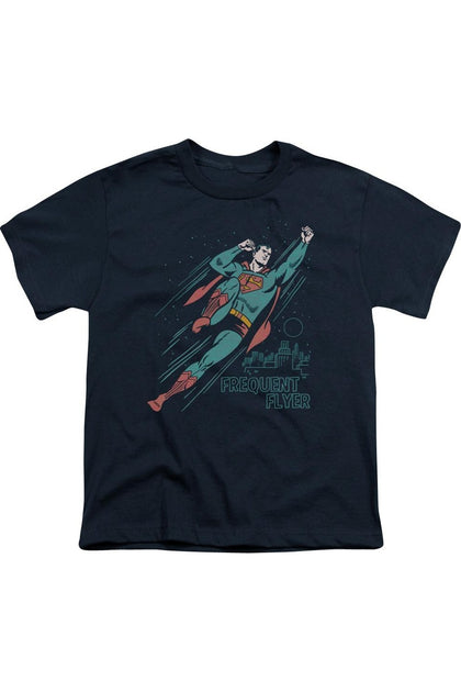 Gildan Superman Frequent Flyer Short Sleeve Youth Tee Blue Small 2
