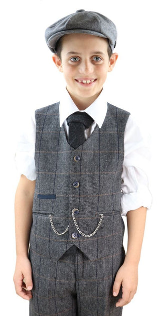 Oliver Tweed Boys 3 Piece Suit Charcoal Grey 14 Years 3