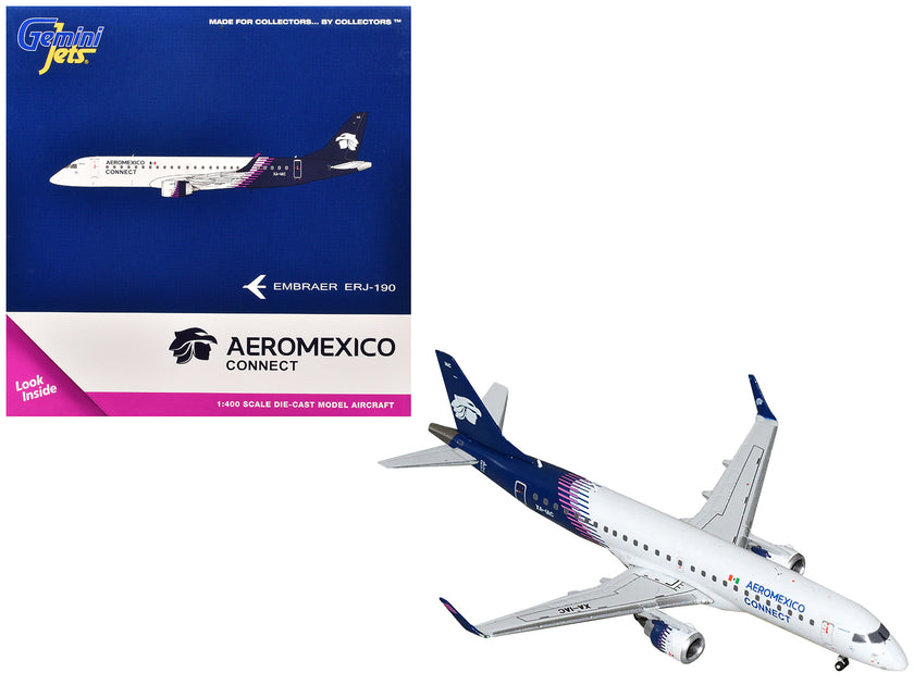 GeminiJets Embraer ERJ-190 White Dark Blue Tail 1/400 2