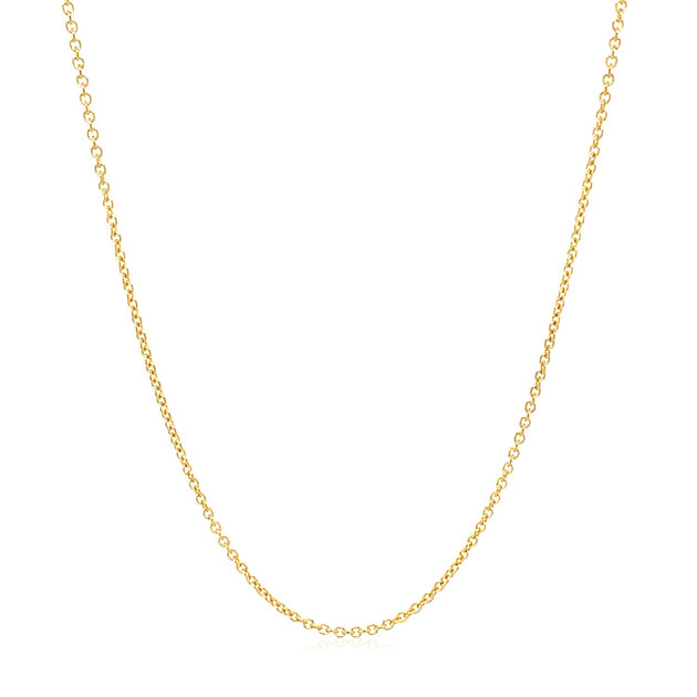 FASHNZFAB Round Cable Link Chain Yellow Gold 1.20 mm 3