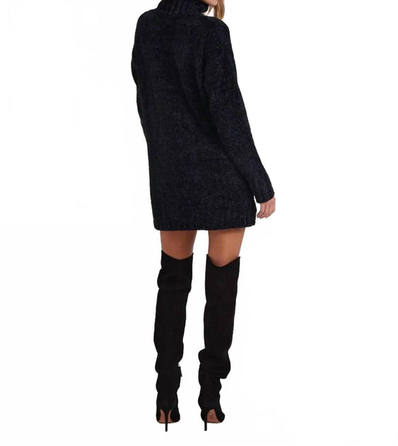 Bella Dahl Turtleneck Sweater Dress Black Medium 3