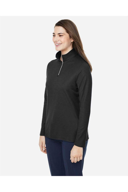 CORE365 Women's Fusion ChromaSoft Pique Quarter-Zip Pullover Black XLarge 4