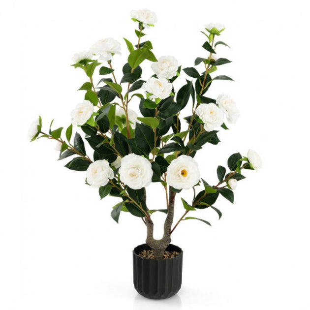 Hivvago 38 Inch Artificial Camellia Tree 10