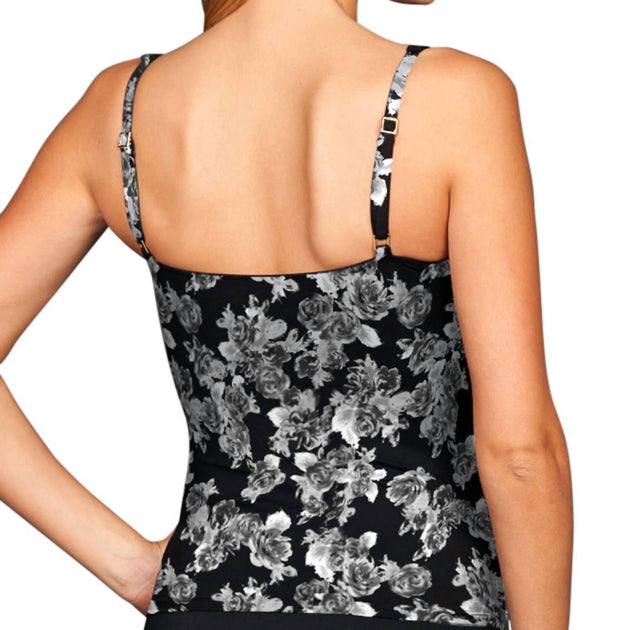 Kallure Twist Front Tankini Top Black US 8 4
