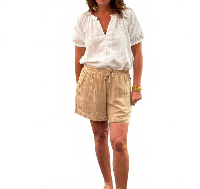 Dylan Gauze Drawstring Short Gold Small 2