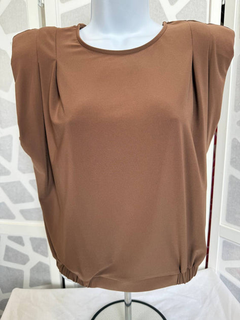 Frank Lyman Cap Sleeve Top Brown US 2 2