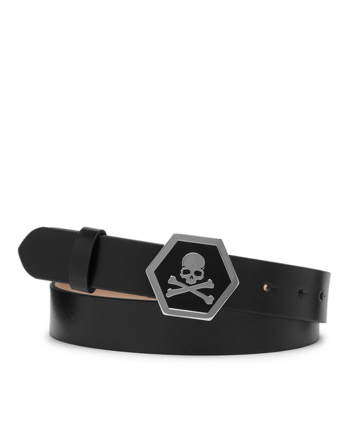 Philipp Plein Leather Belt Skull White 90cm 2