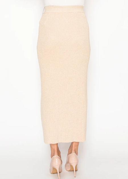 Yal New York Everyday Ribbed Skirt Beige XLarge 3