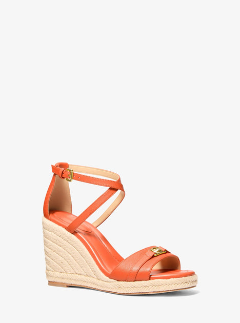 Michael Kors Mandy Wedge Sandal Orange US 7 2