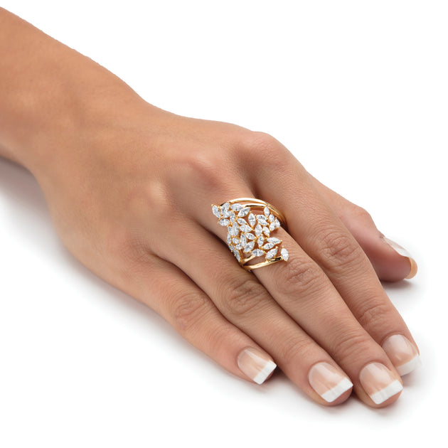 Palm 4.25 Cttw Cubic Zirconia Cluster Ring Silver US 9 4