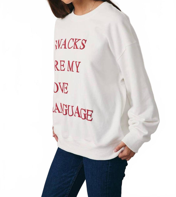 Sunday Edition Snack Language Sweatshirt White Medium 3