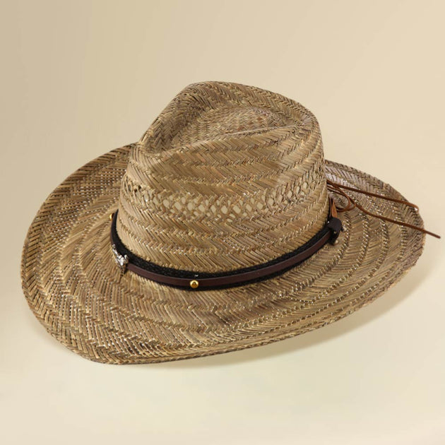 FASHNZFAB Steer Head Woven Fedora Green 2
