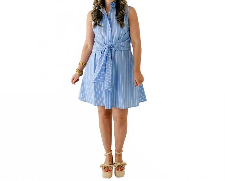 Jade Cierra Stripe Dress Blue XS 2
