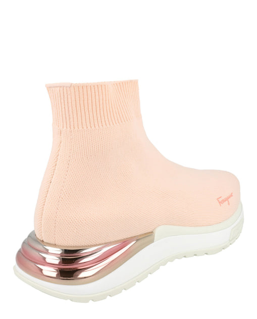 Salvatore Ferragamo Ninette High-Top Sock Sneakers Beige US 5 5