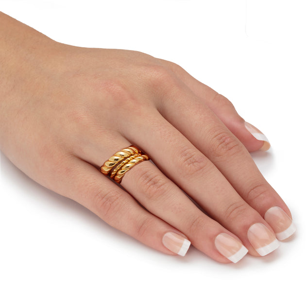 Palm Shrimp Style Ring Set Gold US 9 4