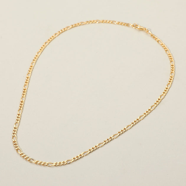 FASHNZFAB Classic Figaro Chain Necklace Gold One Size 3