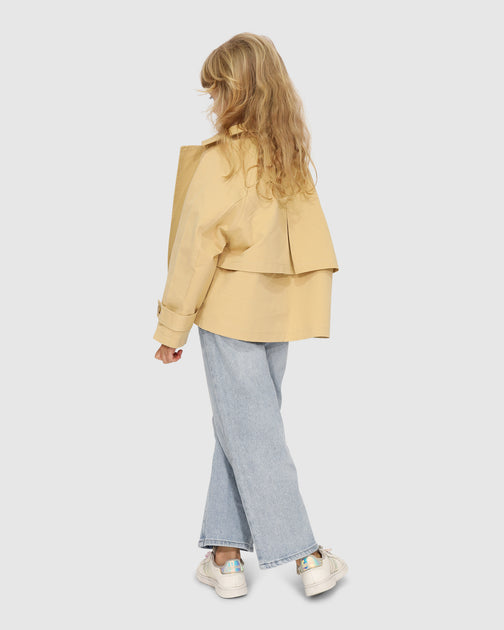belle & bloom Matilda Cropped Trench Coat Yellow 10 Years 3