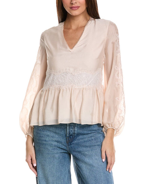 3-1フィリップリム. シルクジャンパー，ジャケット 3.1 Phillip Lim Blouson Sleeve Silk Top | ShopSimon