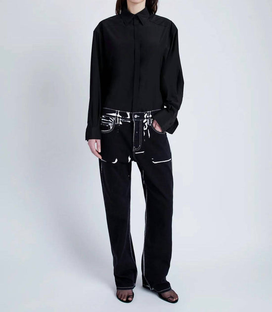 Proenza Schouler Demi Button Down Blouse Black US 6 2