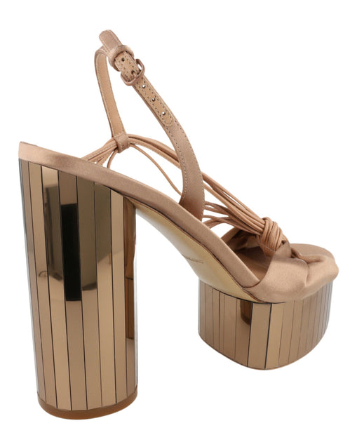 Ferragamo Sabrina Mirrored Platform Heels Beige US 10 4