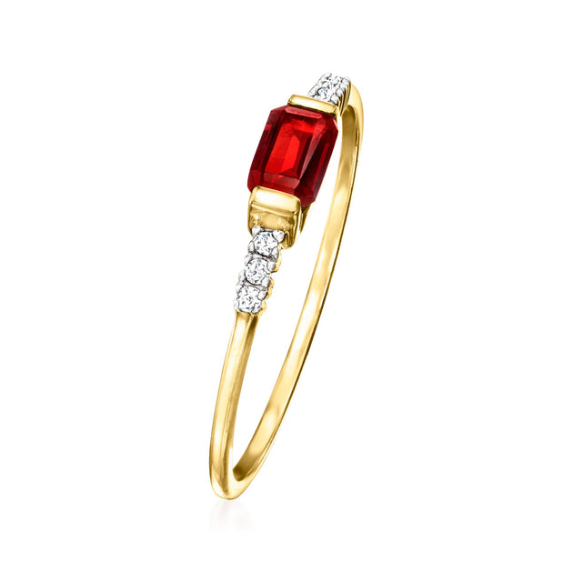 Ross-Simons RS Pure Garnet Diamond Accent Ring Red US 9 3