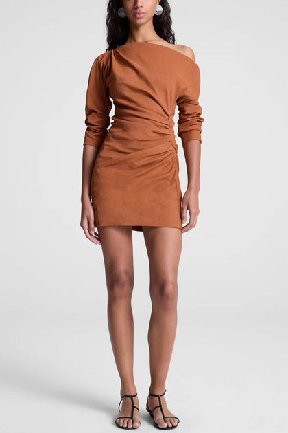 A.L.C. Sona Linen Mini Dress Brown US 4 2