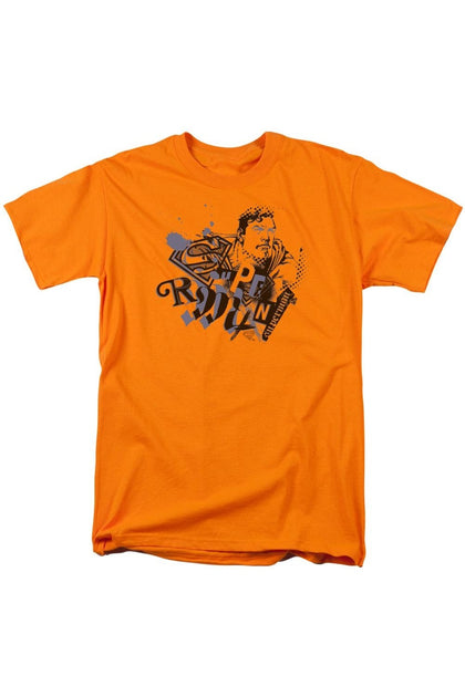 Gildan Superman Cut & Paste T-Shirt Orange XL 2