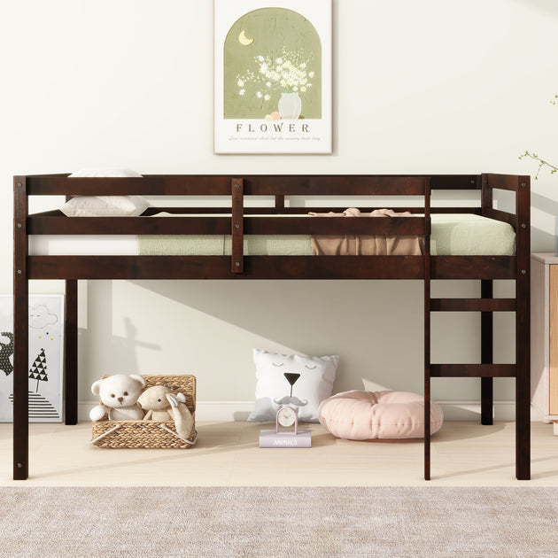 Streamdale Wooden Twin Loft Bed Brown 2